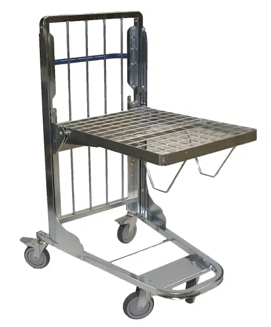 Chariot à niveau constant en acier zingué