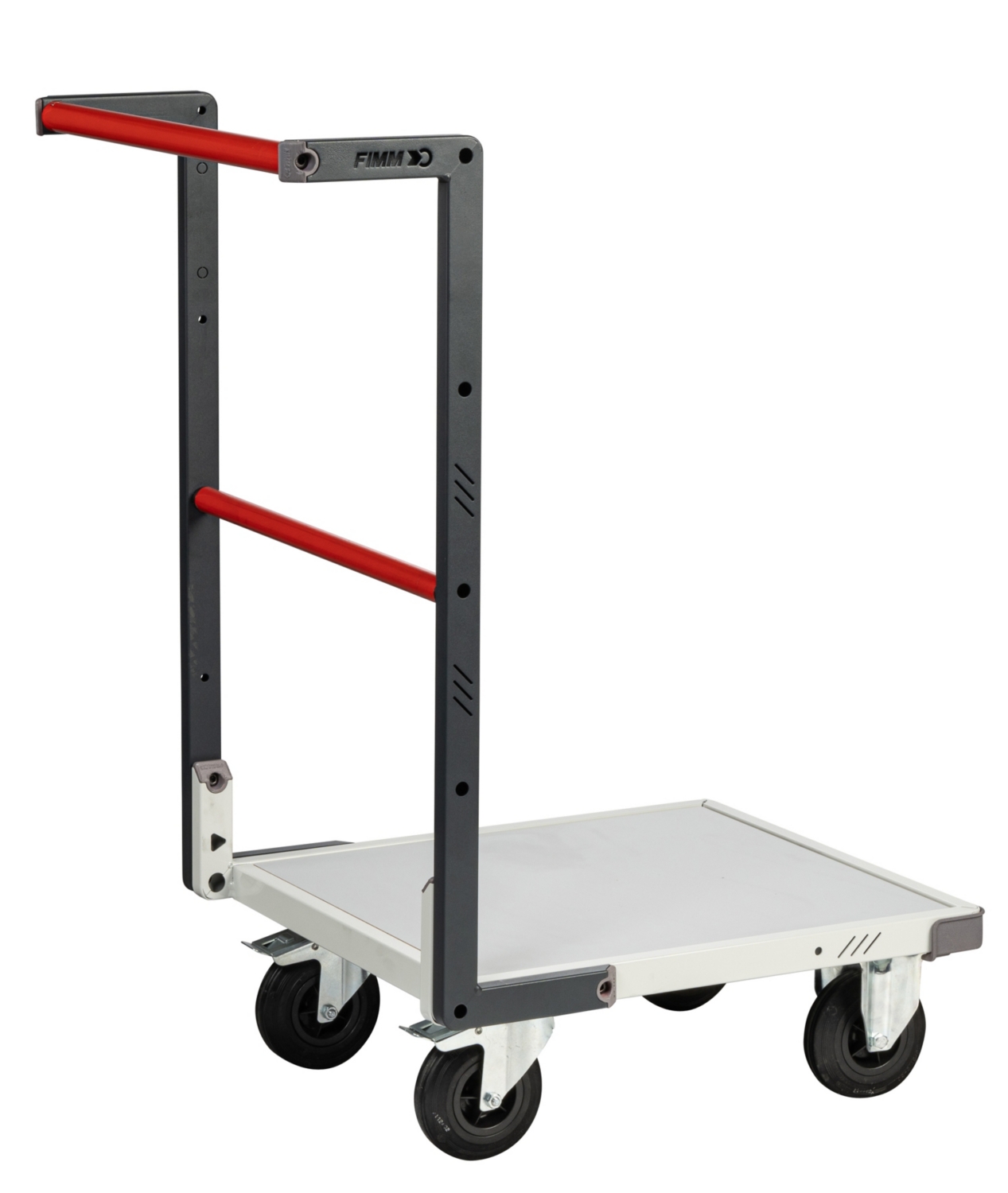 Chariot conception Flat-Pack plateau mélaminé roues caoutchouc Fimm