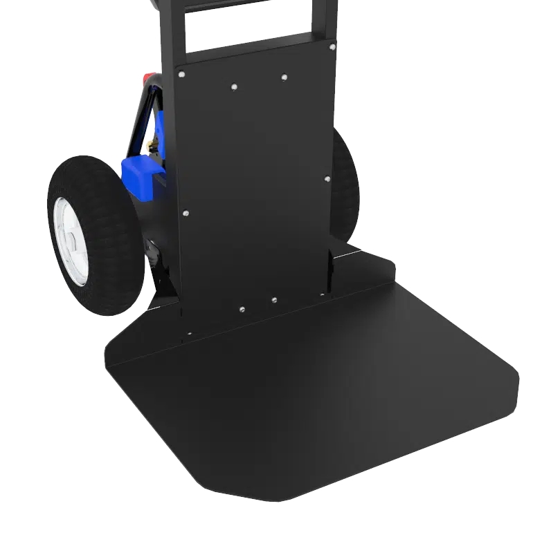 Bavette repliable XXL en tôle pour diable-chariot motorisé et diable monte-escalier électrique