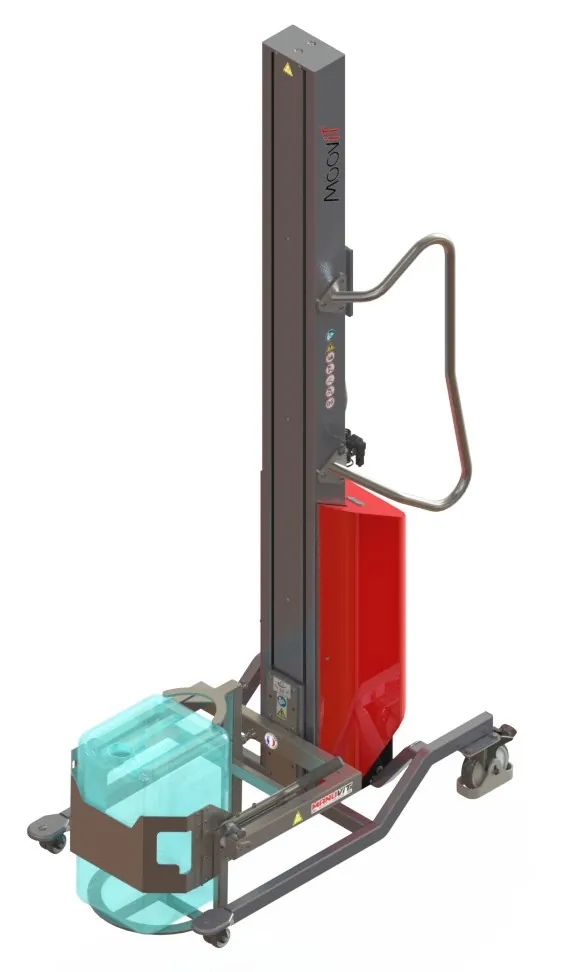 Gerbeur électrique avec Rotobidon inox 304 L 60 kg