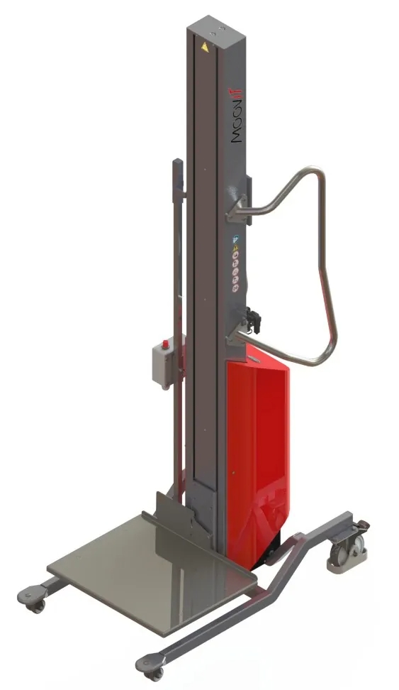 Gerbeur Moovit à levée électrique avec plateau en inox à niveau constant 80 kg