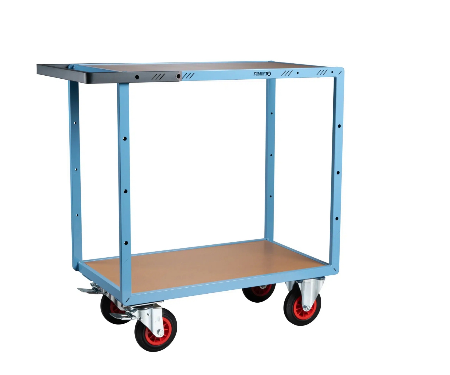 Servante mécano-soudée 2 plateaux en médium avec roues en caoutchouc
