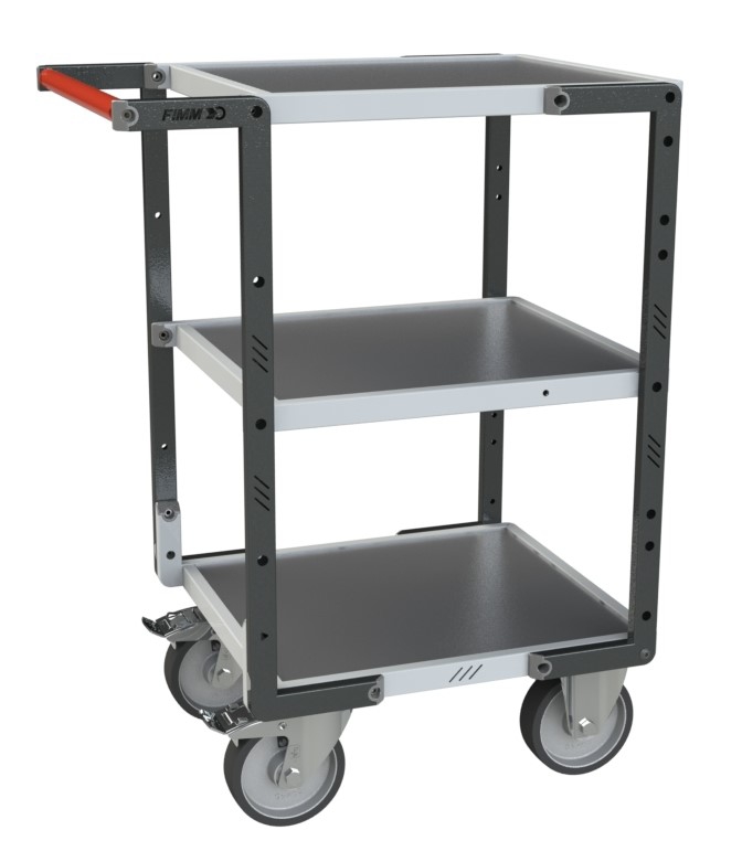 Servante à 3 plateaux tôle galva L 550 x l 495 400 kg Fimm