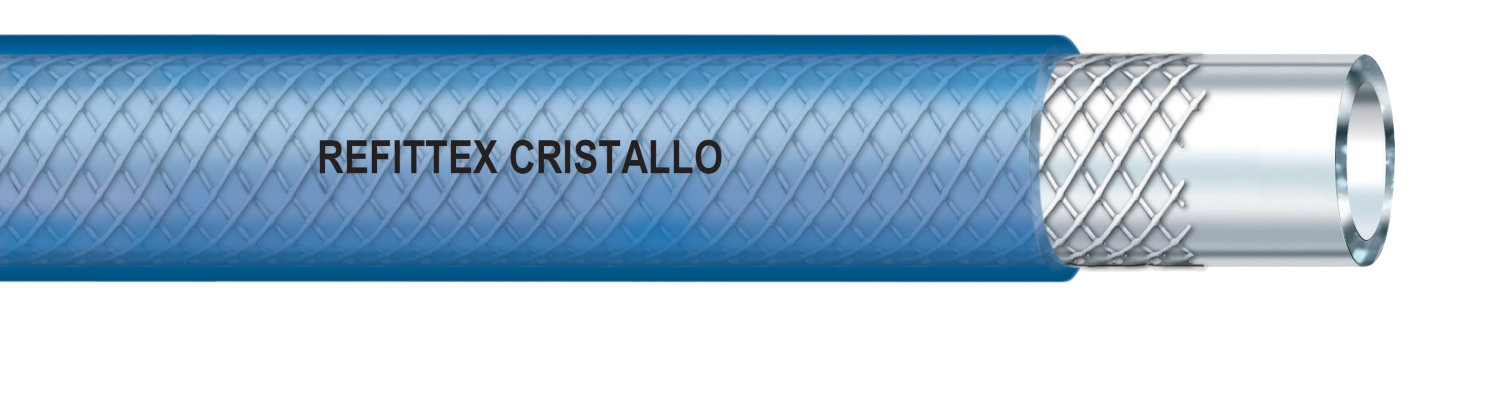 Tuyaux PVC Refittex Cristallo bleus diam. int. 10 à 19, couronne de 50 ml. Fitt