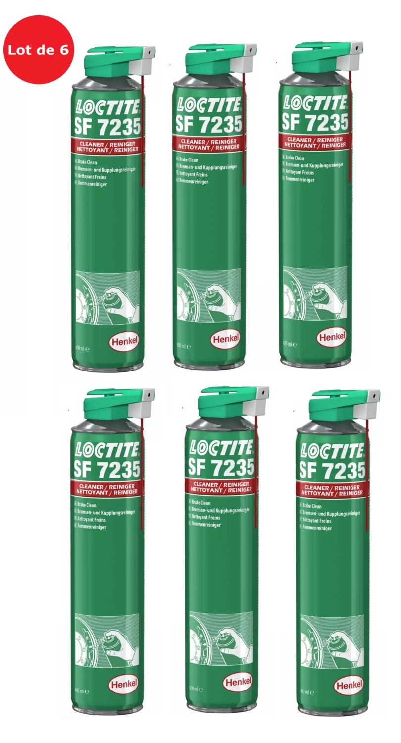 Loctite 7235 nettoyant pour frein - Lot de 6 aérosol 600 mL Loctite