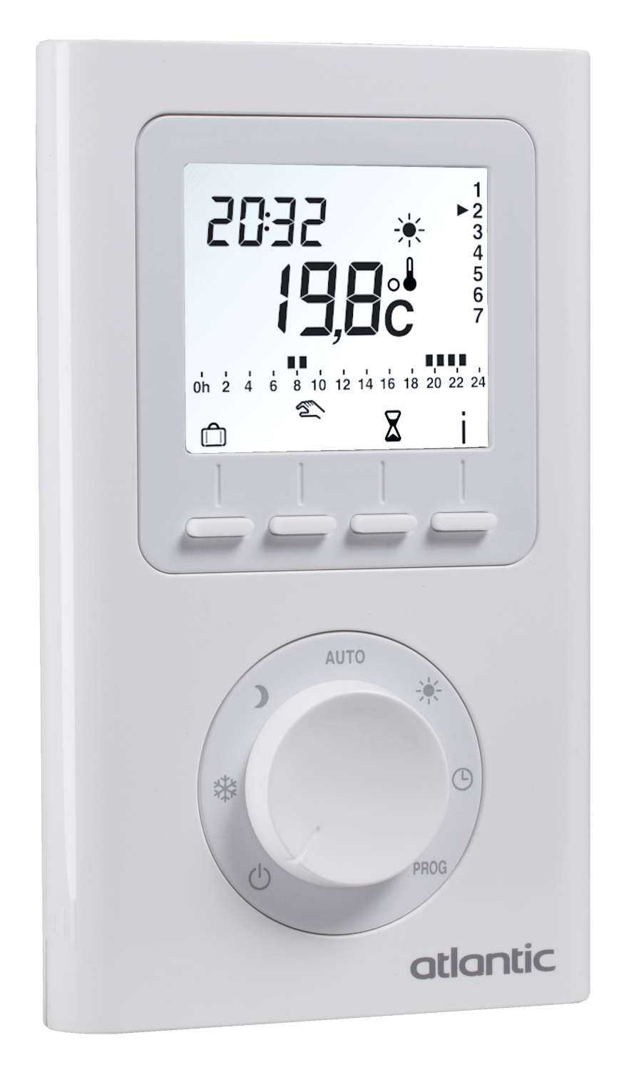 Thermostat d'ambiance électrique filaire prgrammable Atlantic