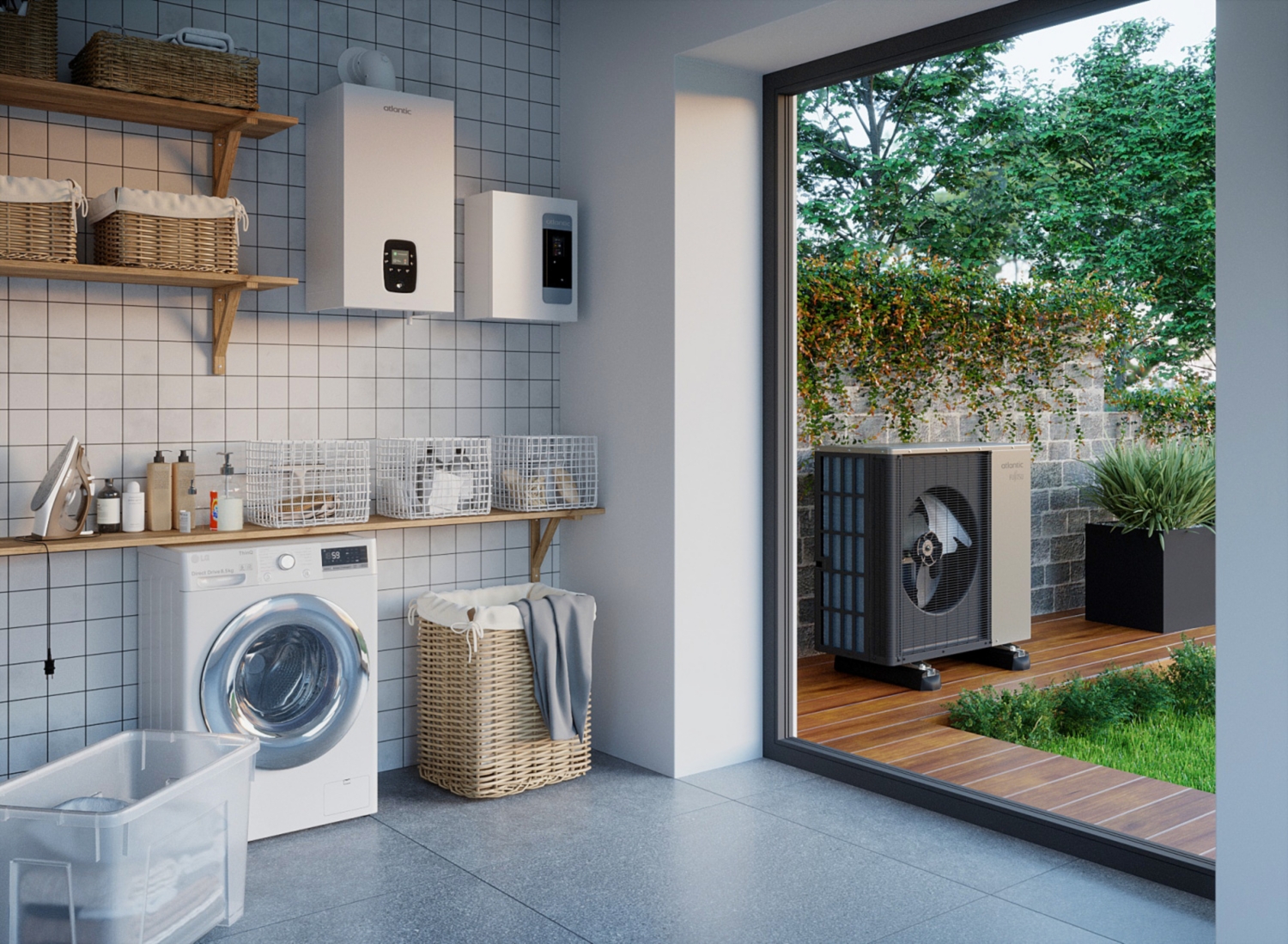 Pompe à chaleur monobloc Hybea Duo - R32 : ballon intégré 45 L Atlantic