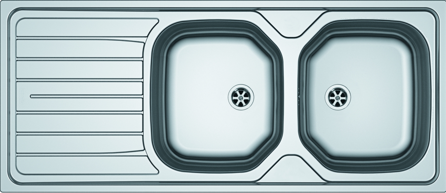 Evier Renova à encastrer - 2 cuves 1 égouttoir - Inox lisse Franke