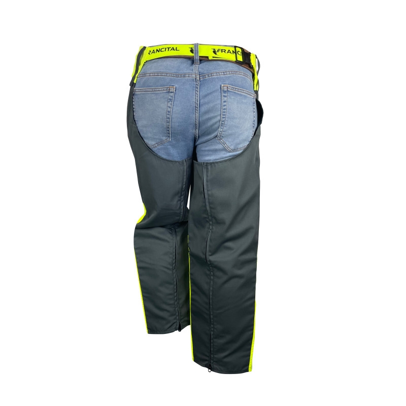 Jambière de débroussaillage coton polyester mixte FI015 vert forêt / jaune Francital