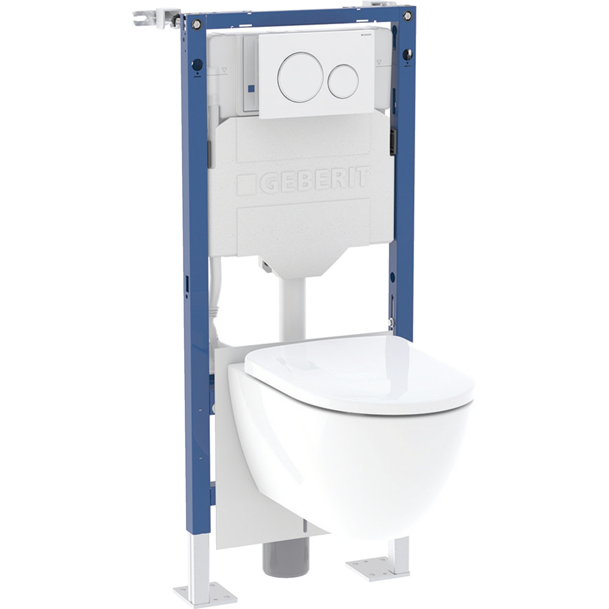 Pack complet bâti-support Duofix avec plaque Sigma20 et pack cuvette Renova caréné TurboFlush