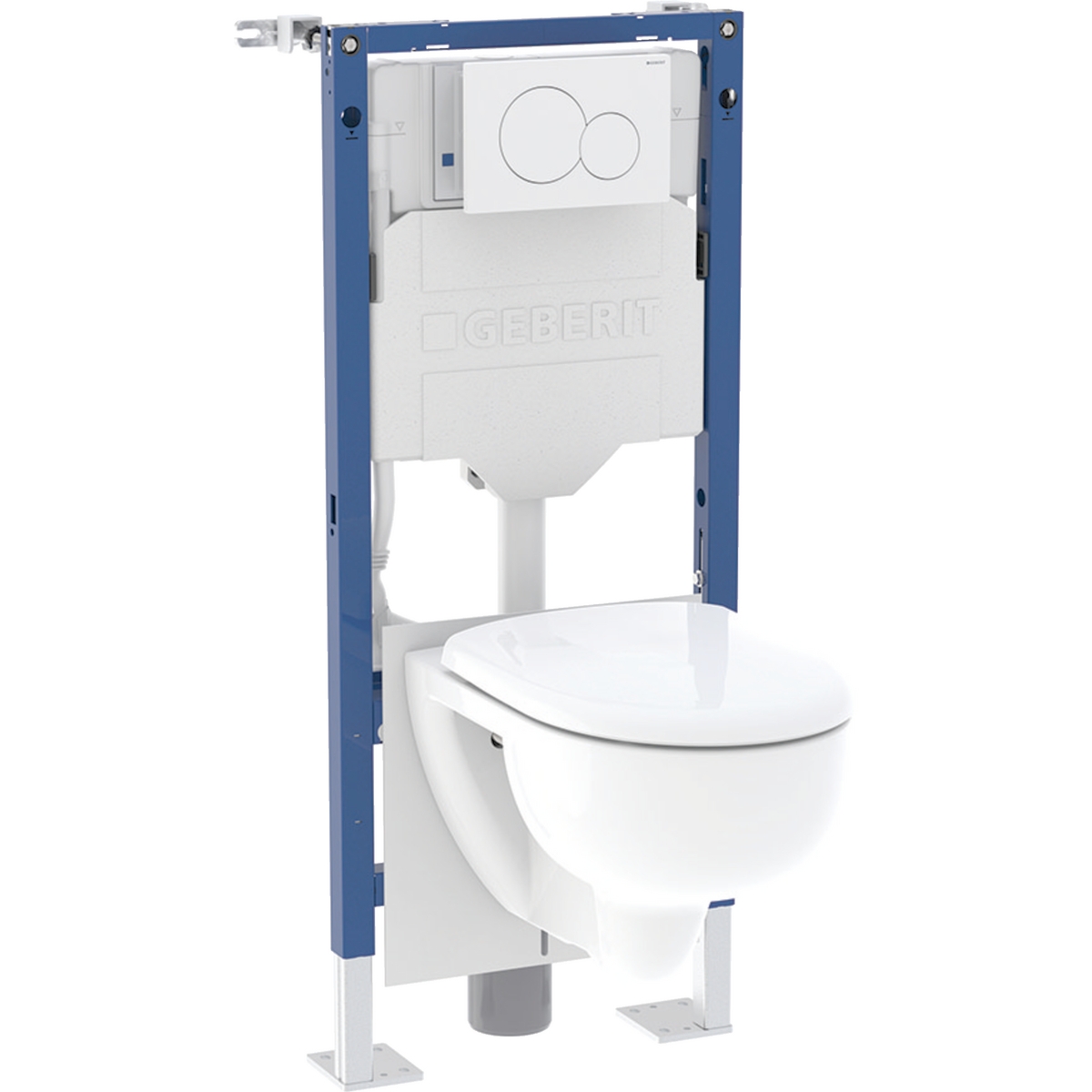 Pack complet bâti-support Duofix avec plaque Sigma01 et Pack cuvette Renova TurboFlush Geberit