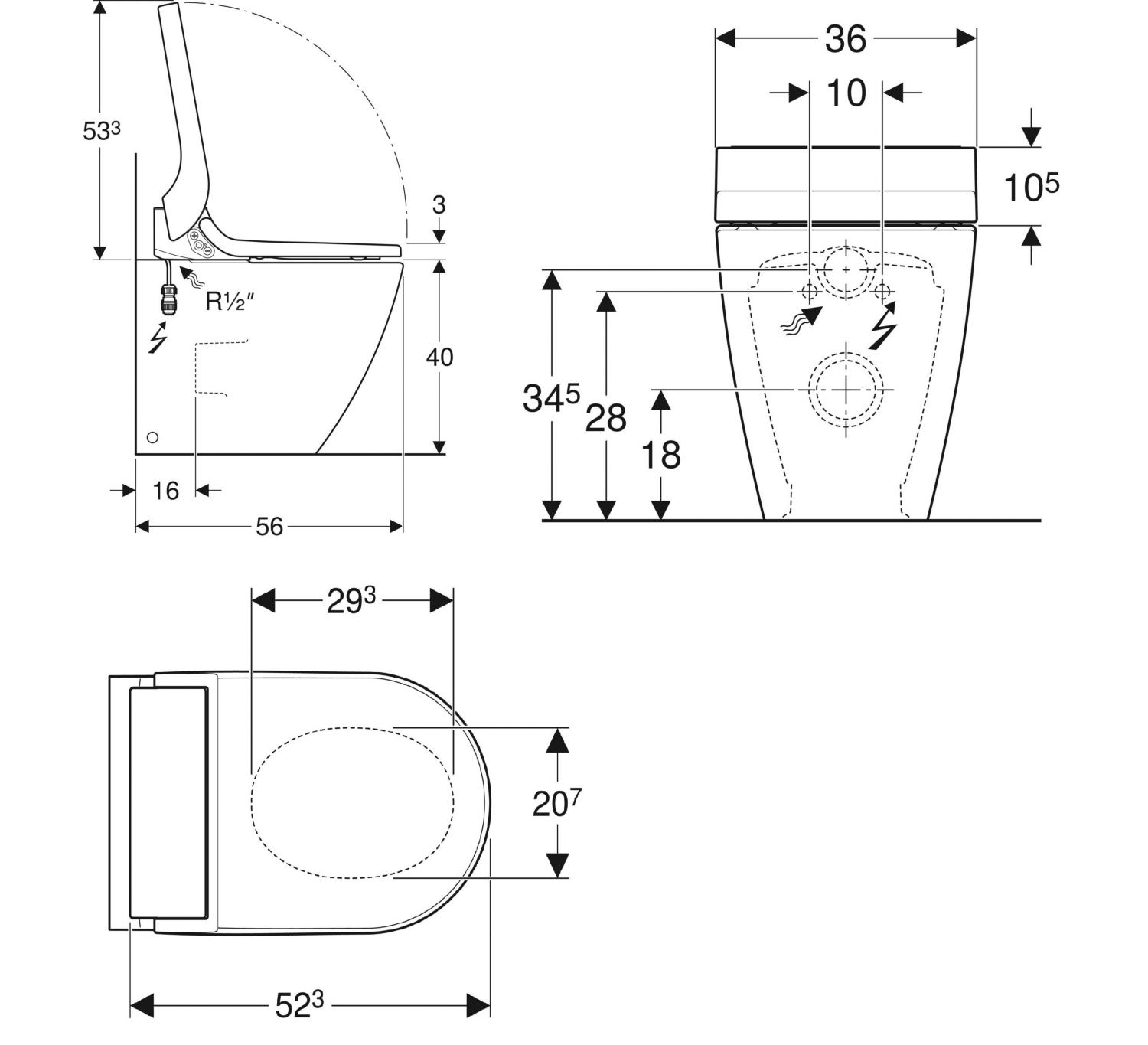 WC à poser lavant Aquaclean Tuma Comfort Geberit