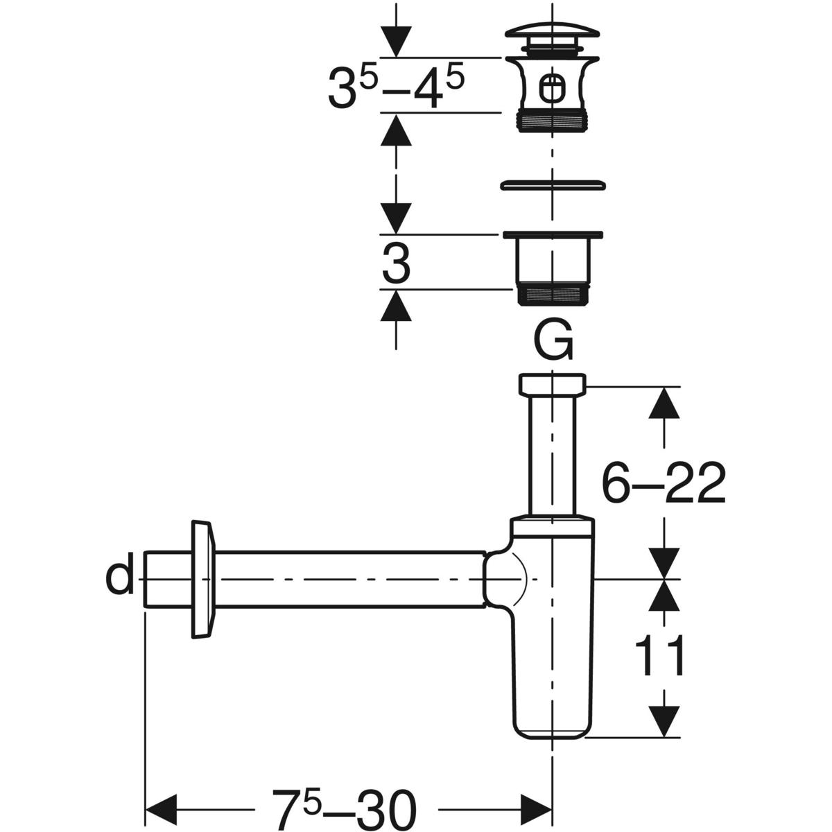 Siphon à tube plongeur par pression Geberit