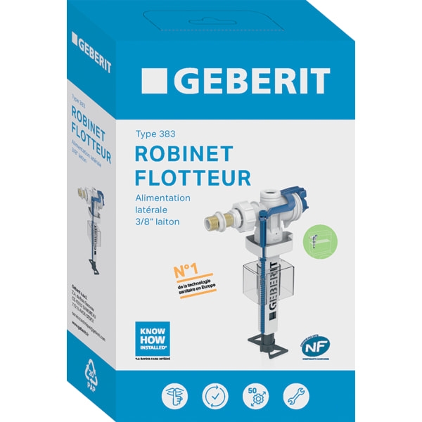Robinet flotteur type 383 à alimentation latérale - Pour réservoir apparent Geberit