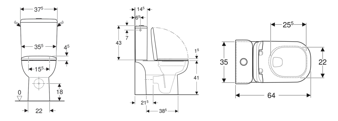 Pack WC à poser complet Smyle - Sortie horizontale Geberit