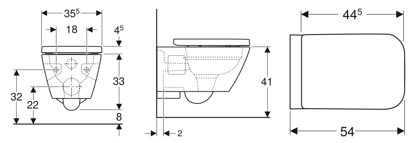 Pack cuvette WC suspendue Renova Plan Geberit