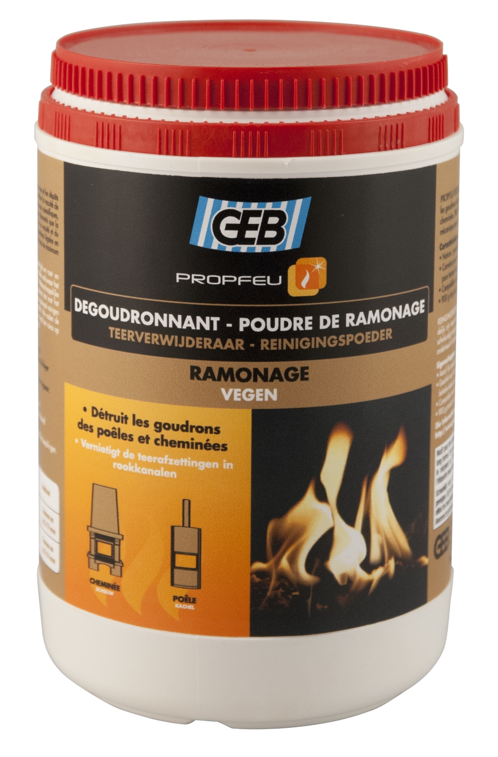 Nettoyant en poudre pour conduit de cheminée 900 g GEB