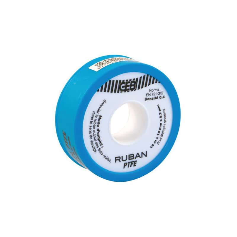 Ruban Téflon PTFE 19 mm x 0,2 mm en rouleau de 15 m GEB