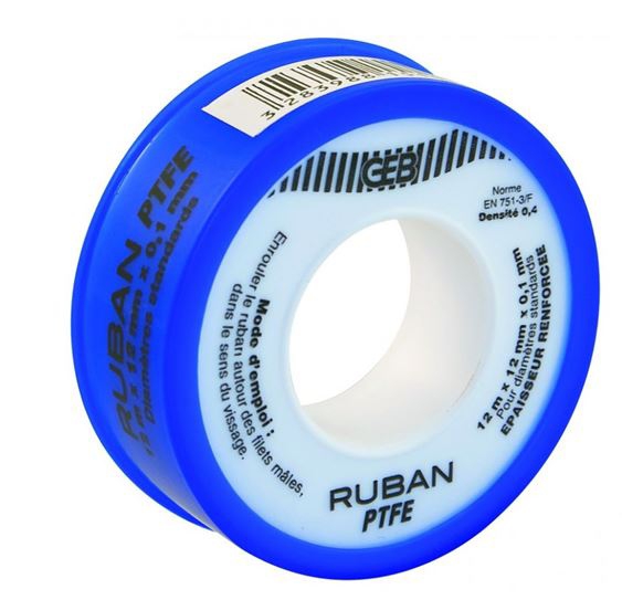 Ruban PTFE standard L 12 mm x 12 m GEB