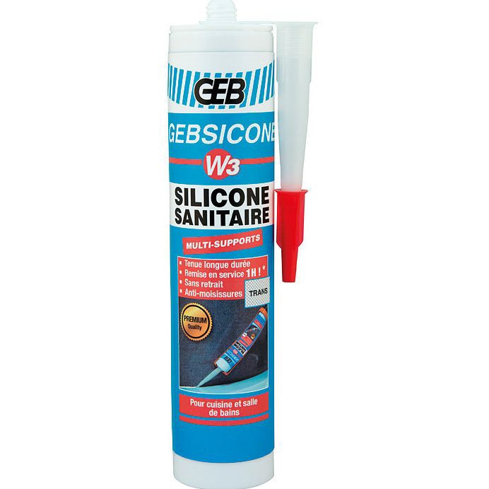 Gebsicone W3 - Mastic silicone pour joints sanitaire GEB