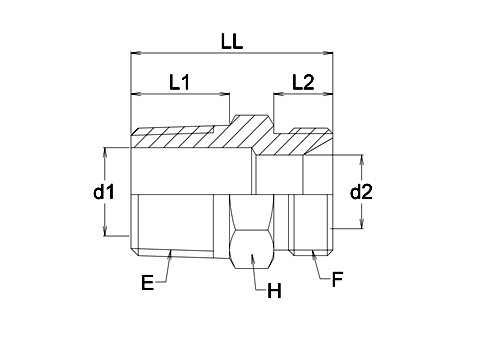 Adapteur droit mâle BSPT x mâle DIN S - acier série 1BA Gem Industrie
