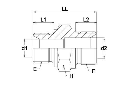 Adapteur droit x2 mâles DIN S pour bague BS - acier série 1BO Gem Industrie