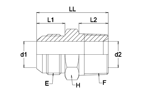 Adapteur droit mâle JIC x mâle NPT - acier série 1CB Gem Industrie