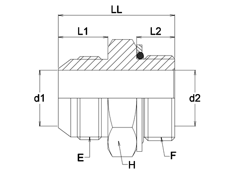 Adapteur droit mâle JIC x mâle BSPP joint OR et bague - acier série 1CJ Gem Industrie