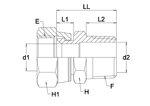 Adapteur droit femelle tournant JIC x mâle BSPT - acier série 1DC Gem Industrie