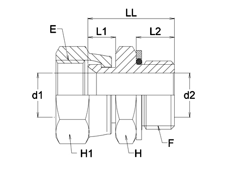 Adapteur droit fem tournant JIC x mâle BSPP joint OR et bague - acier série 1DC Gem Industrie