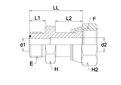 Adapteur droit mâle ORFS x femelle tournant ORFS - acier série 1FS Gem Industrie