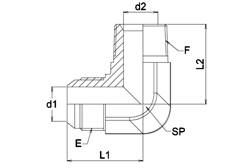 Coude 90° mâle JIC x mâle NPT - acier série 1SA Gem Industrie