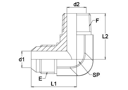 Coude 90° mâle JIC x mâle BSPT - acier série 1SA Gem Industrie
