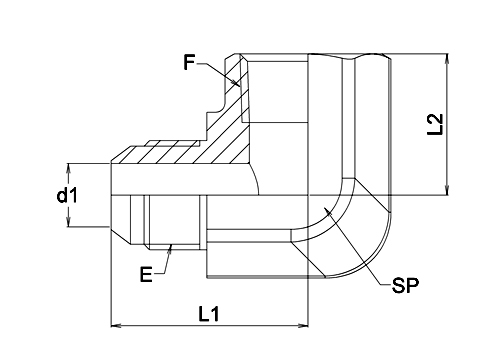 Coude 90° mâle JIC x femelle NPT - acier série 1SA Gem Industrie