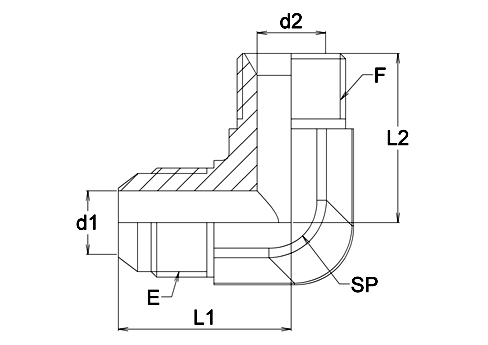 Coude 90° mâle x mâle orientable BSPP joint OR et bague - acier série 1SB Gem Industrie