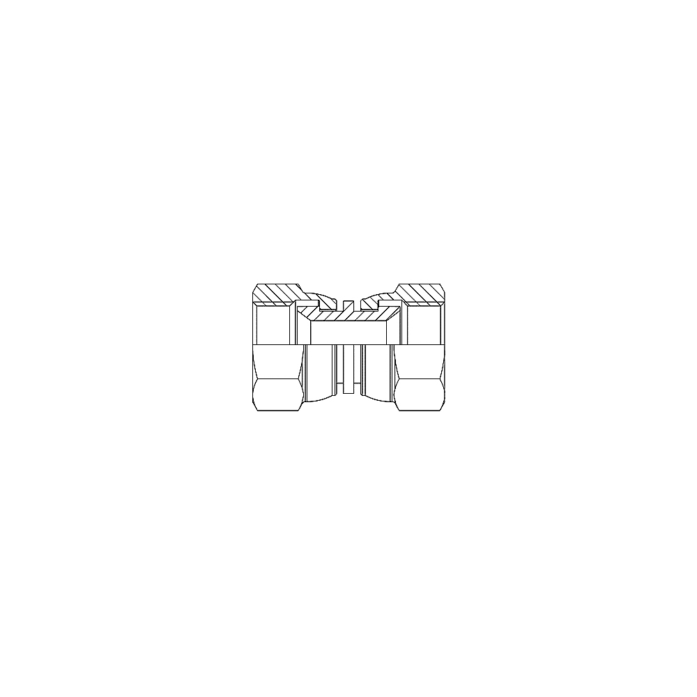 Adapteur droit x2 femelles tournants JIC - acier série 1DC Gem Industrie