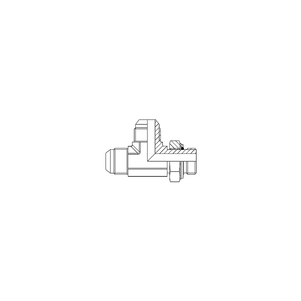 Té x2 mâles JIC x mâle en bout orient BSPP joint OR et bague - acier série 1SR Gem Industrie