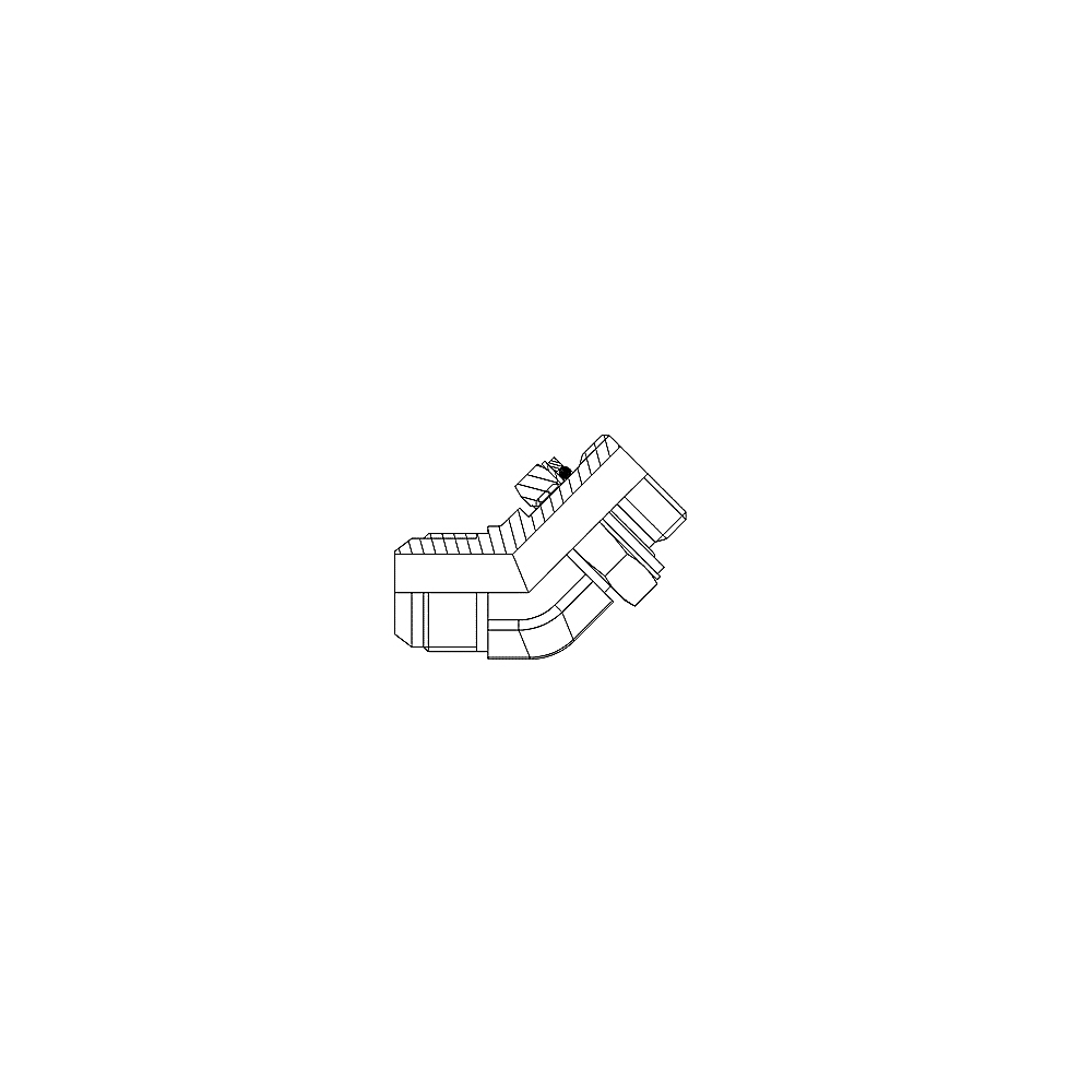 Coude 45° mâle JIC x mâle orientable BSPP joint OR et bague - acier série 1SF Gem Industrie