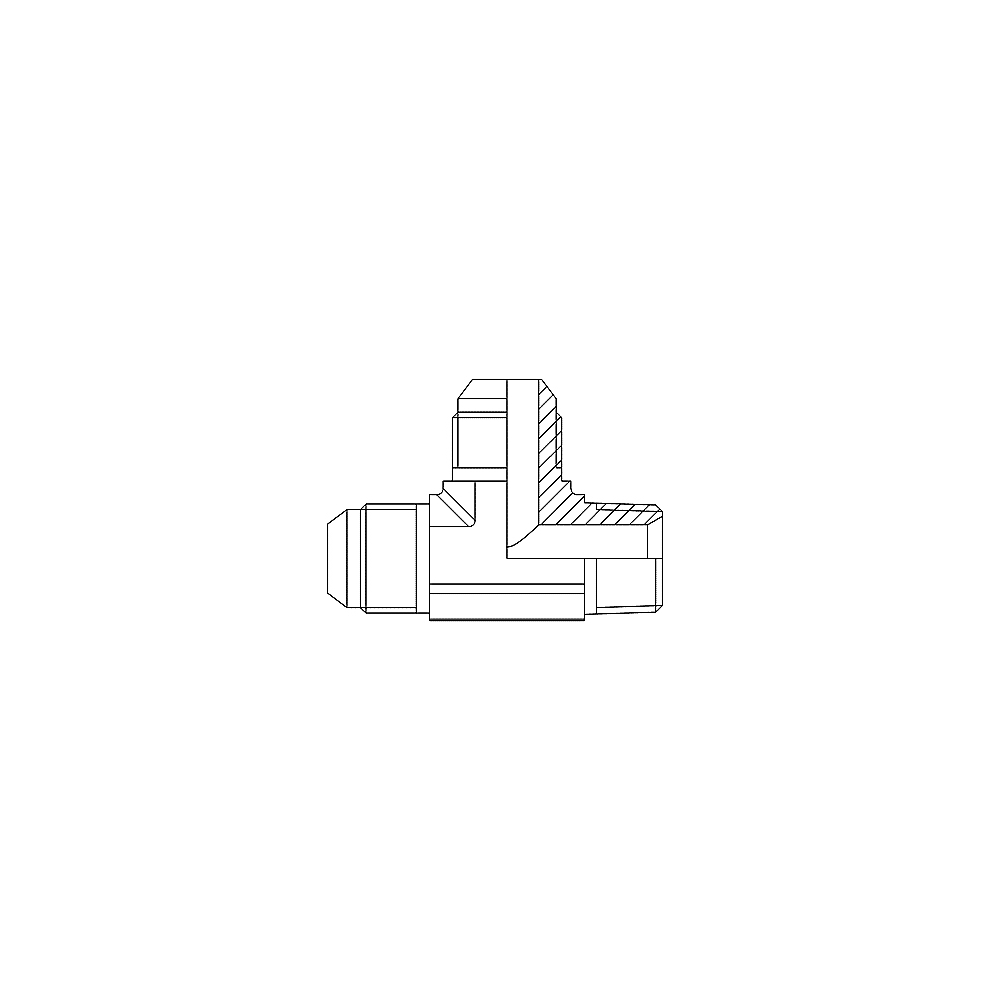 Té x2 mâles JIC x mâle en bout NPT - acier série 1SR Gem Industrie