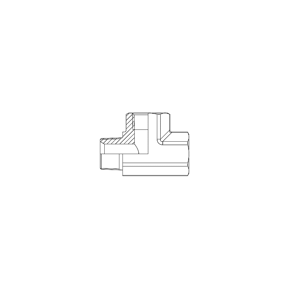 Té mâle NPT x 2 femelles NPT acier série 1SV Gem Industrie