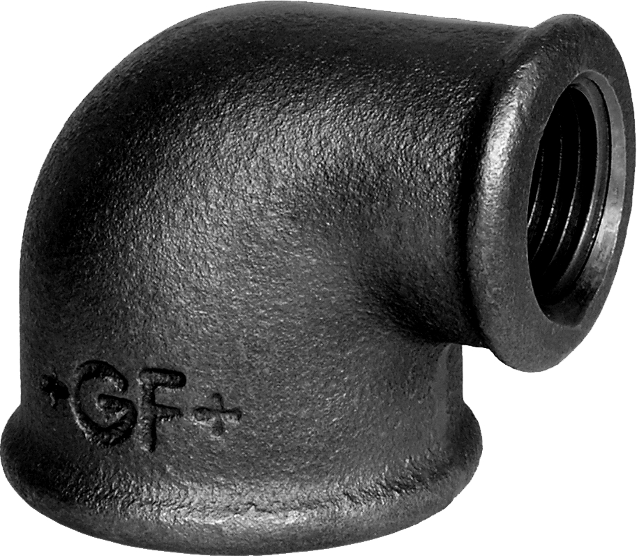 Coude réduit 90° fonte noire FF Sferaco
