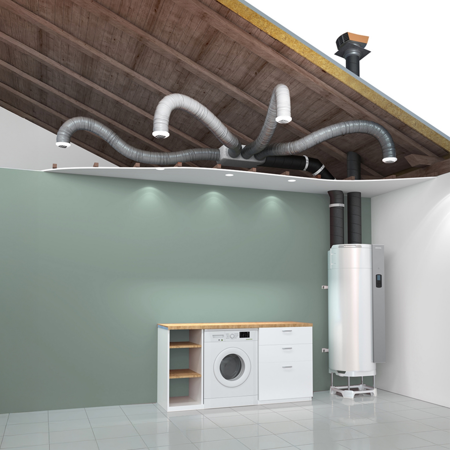 Chauffe-eau thermodynamique Aquacosy SV - R290 Atlantic