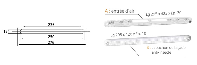 Entrée d'air autoréglable complet EA15 blanc Atlantic
