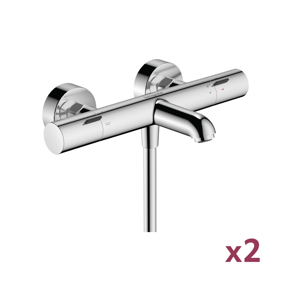 Lot de 2 mitigeurs thermostatique bain-douche Ecostat Fine