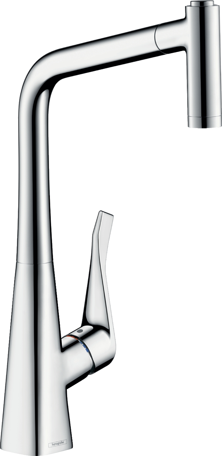 Mitigeur évier Metris M71 320 2 jets - Avec douchette extractible Hansgrohe