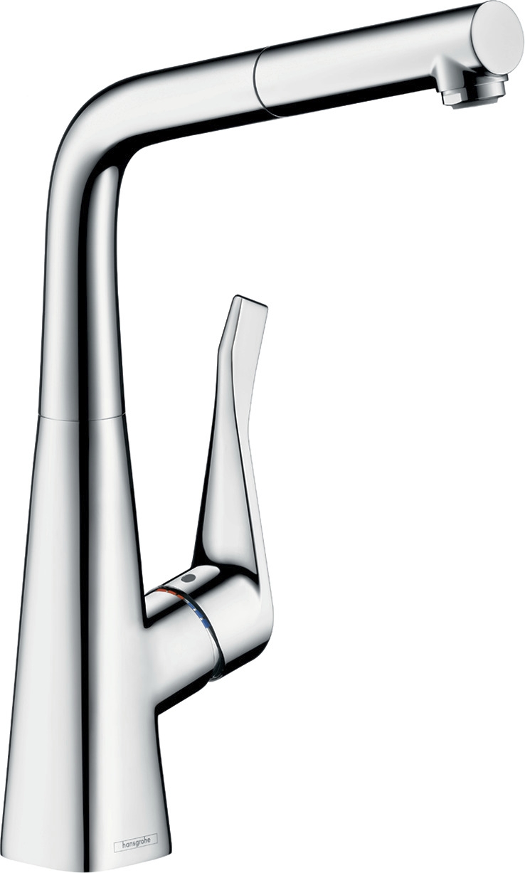 Mitigeur évier Metris M71 320 - Avec douchette extractible 14821800 Hansgrohe