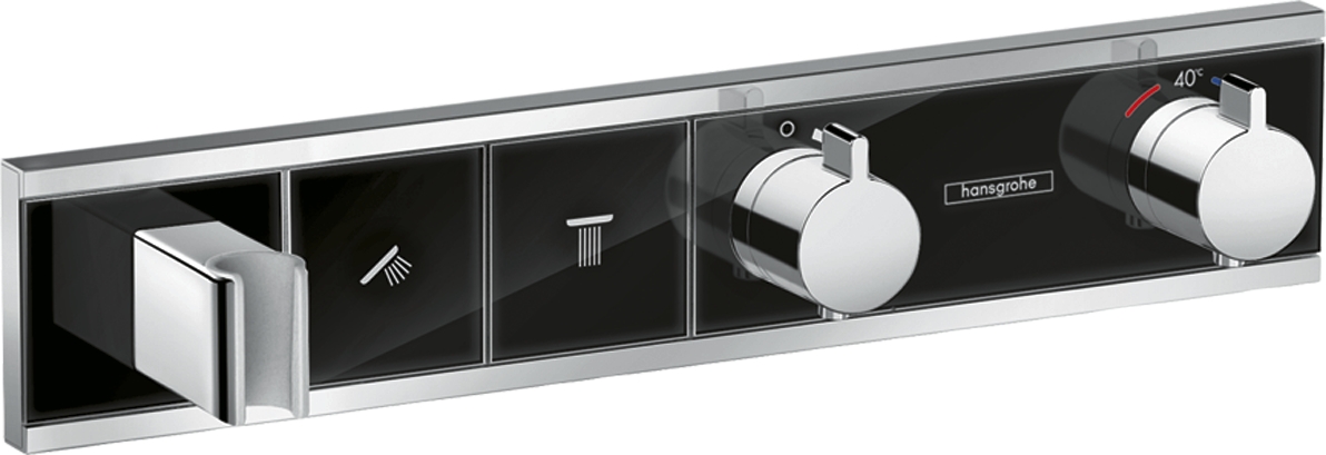 Module thermostatique RainSelect encastré avec 2 fonctions et support Hansgrohe