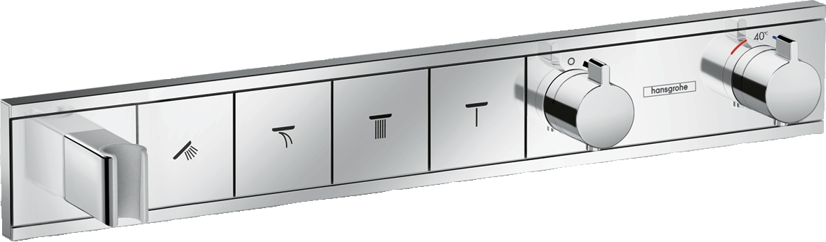 Module thermostatique RainSelect encastré avec 4 fonctions et support douche Hansgrohe