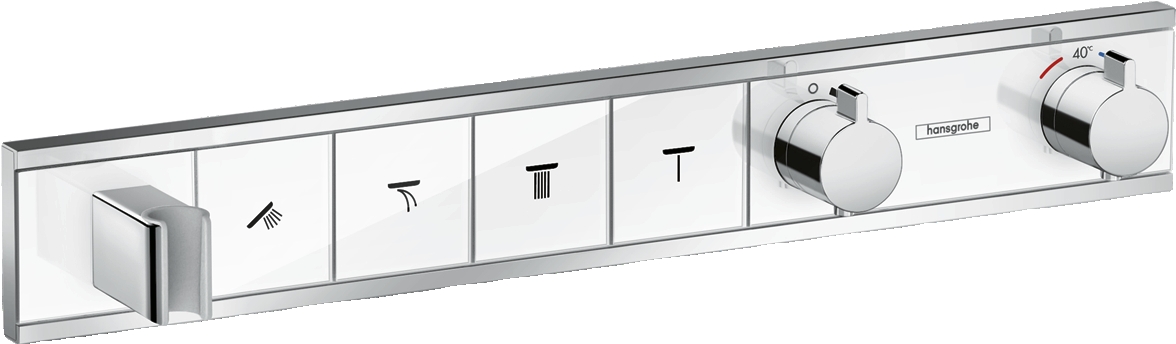 Module thermostatique RainSelect encastré avec 4 fonctions et support douche Hansgrohe