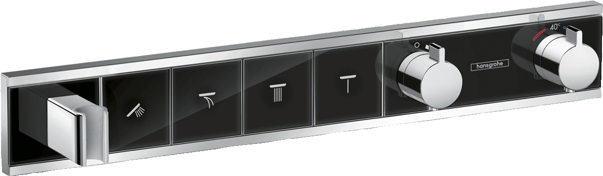 Module thermostatique RainSelect encastré avec 4 fonctions et support douche Hansgrohe